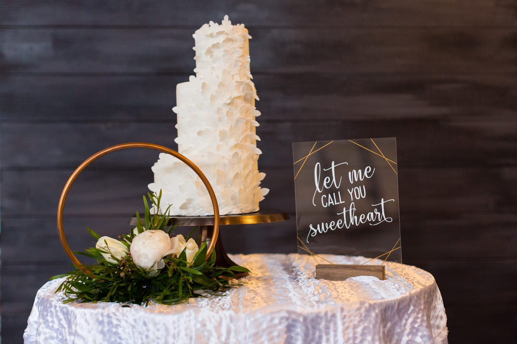 Wedding Cake with Vinyl Sign