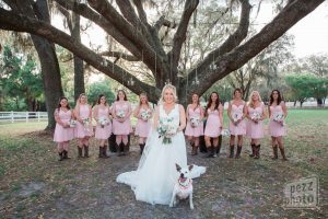 FairyTail Pet Care - bridal party posing with happy dog