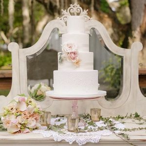 Everything Cake - simple, sweet cake with pale pink roses