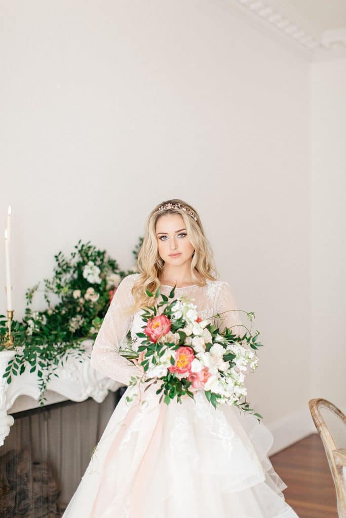 Laura Reynolds Artistry - simple and romantic bride with bouquet