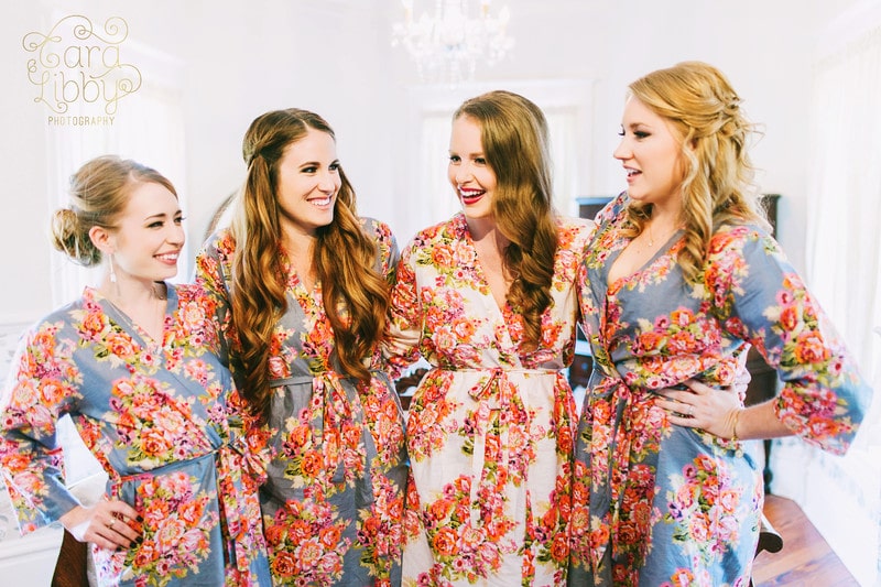 Laura Reynolds Artistry - bridal party getting ready in floral robes