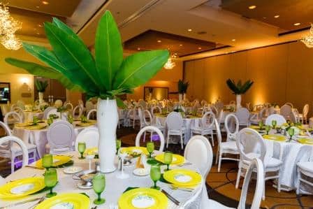 DoubleTree Orlando Downtown - ballroom reception hall set up with tropical theme