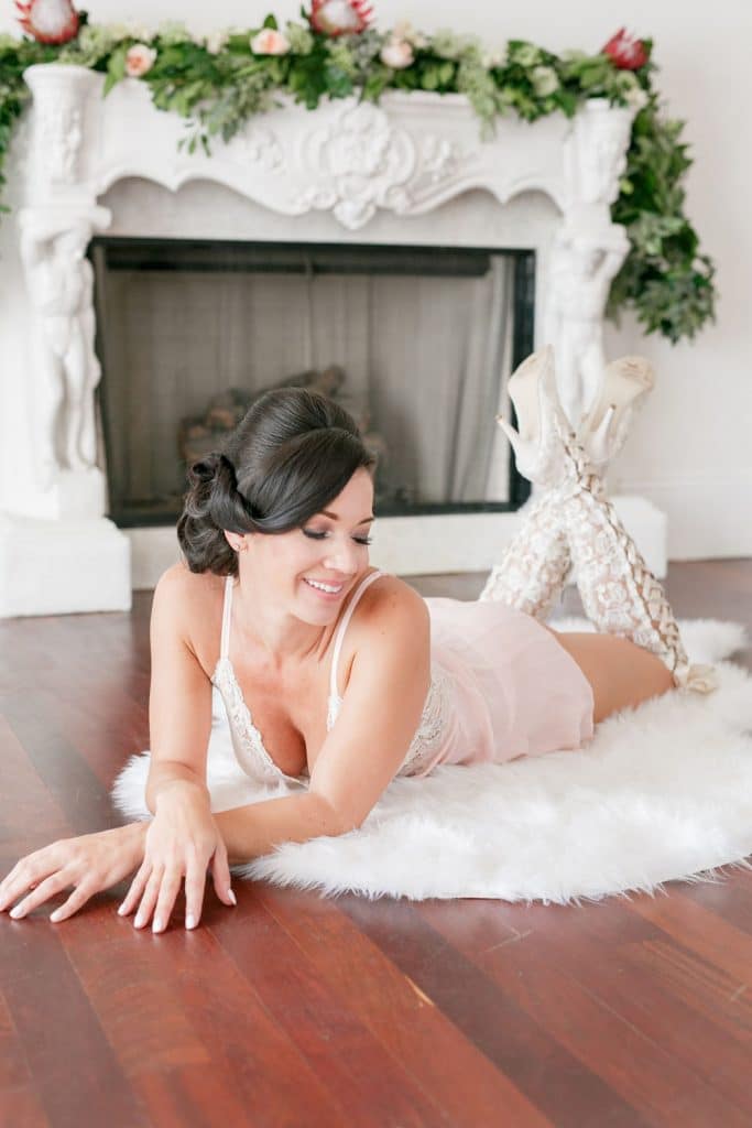 BB by Bumby - bride-to-be in white lingerie on floor