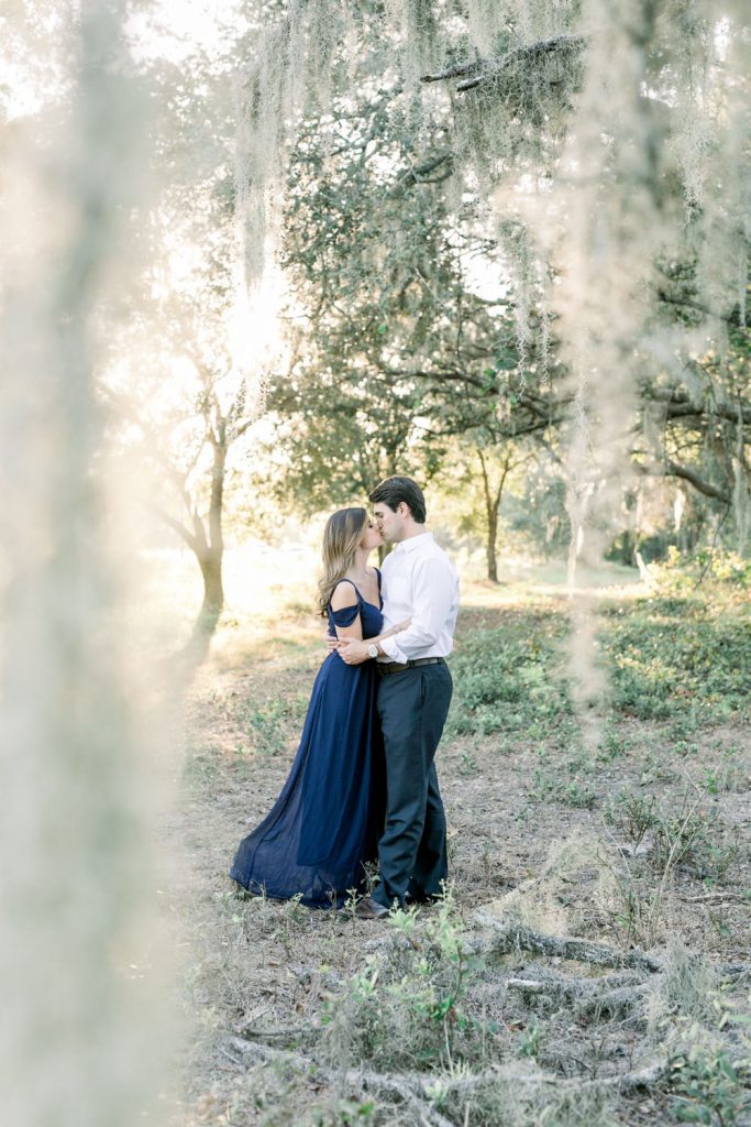 Bumby Photography - engagement shoot among moss-covered oak trees