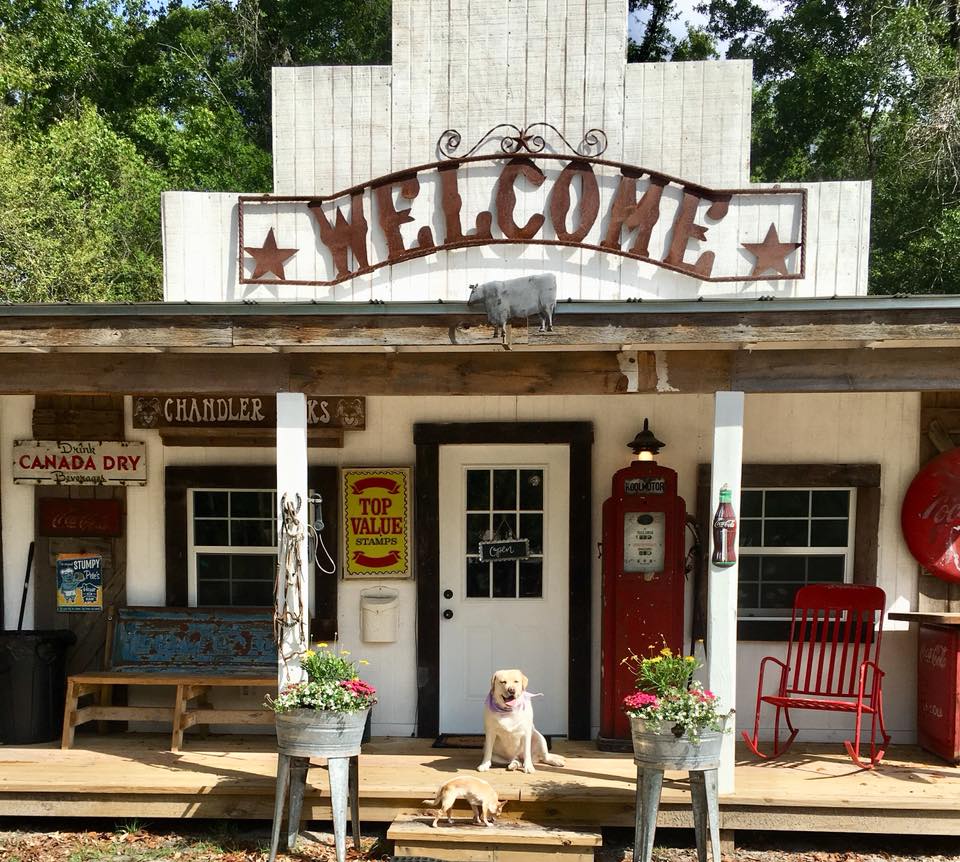 Chandler Oaks Barn - rustic vintage storefront