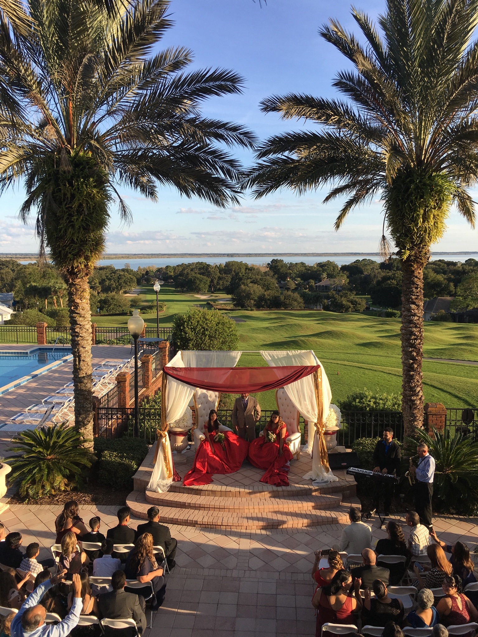Harbor Hills Country Club - outdoor ceremony canopy overlooking lush golf course