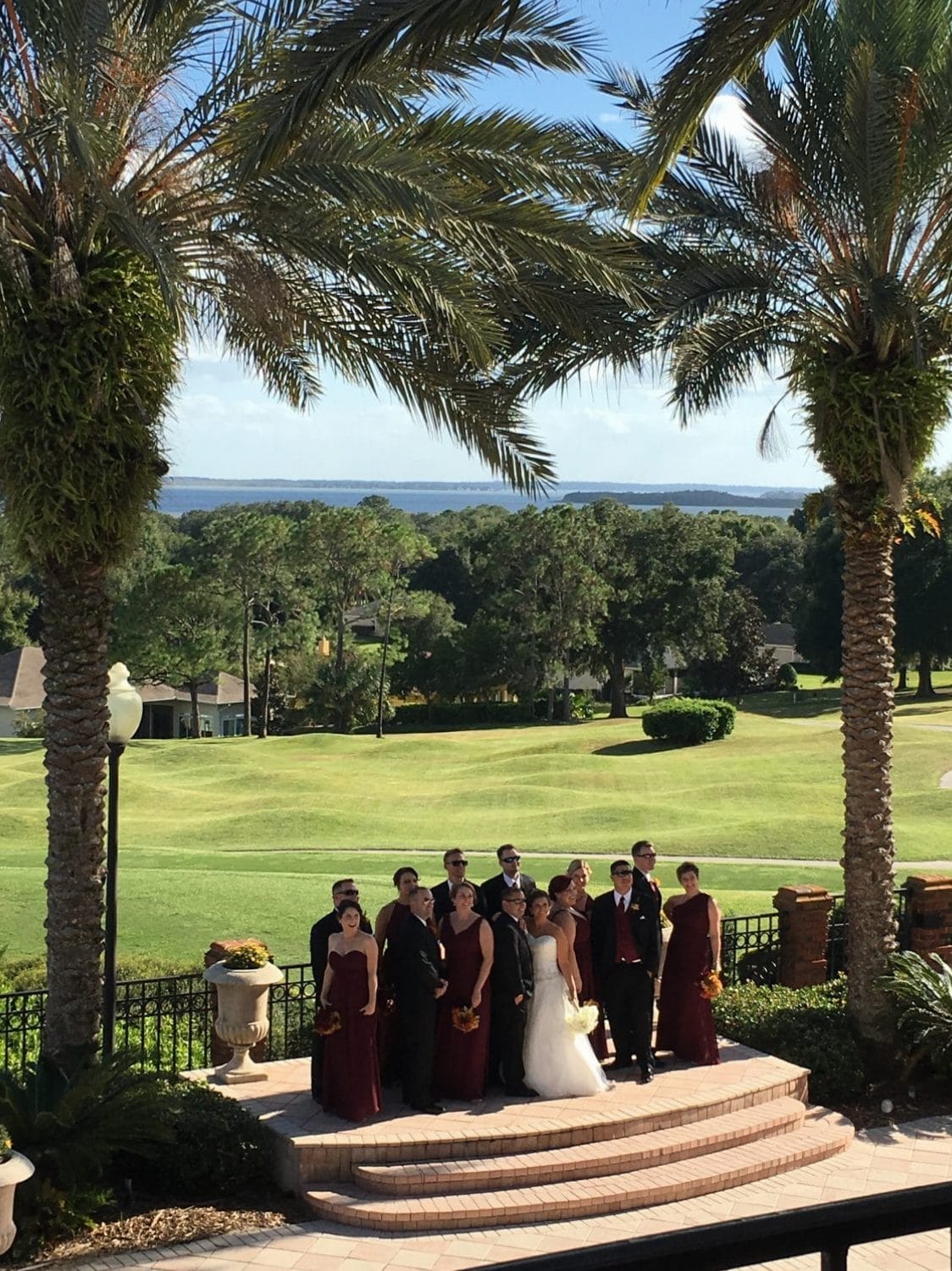 Harbor Hills Country Club - bridal party pictures in front of the golf course