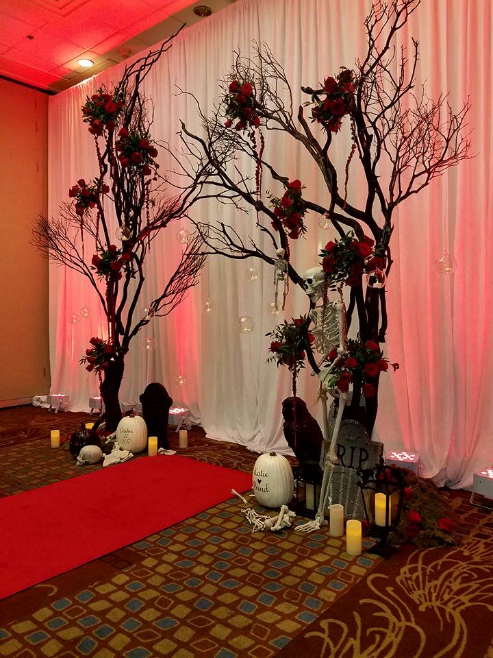 Hilton Altamonte Springs - Halloween themed wedding arch for ceremony