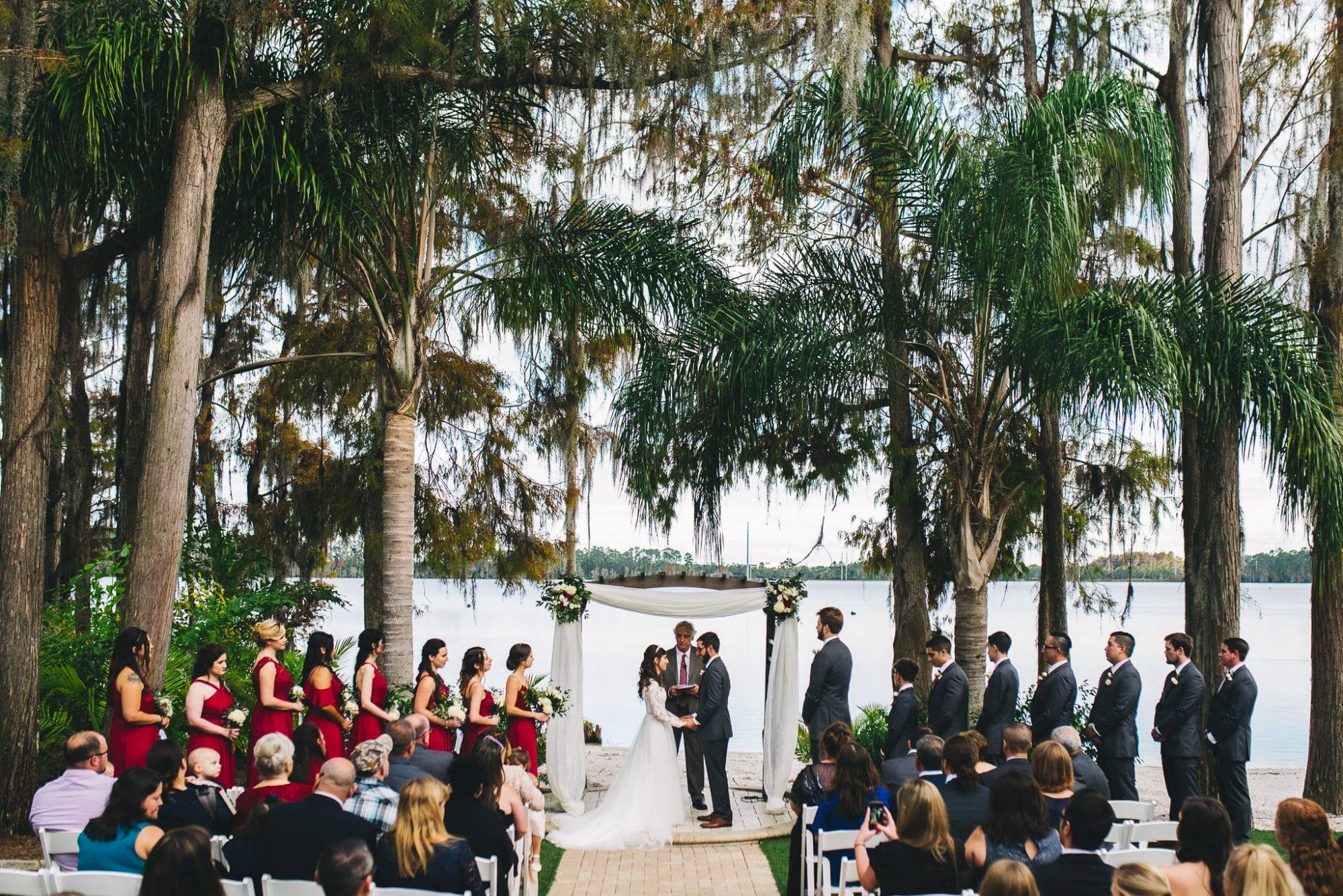 Paradise Cove - wedding ceremony next to beachy lake