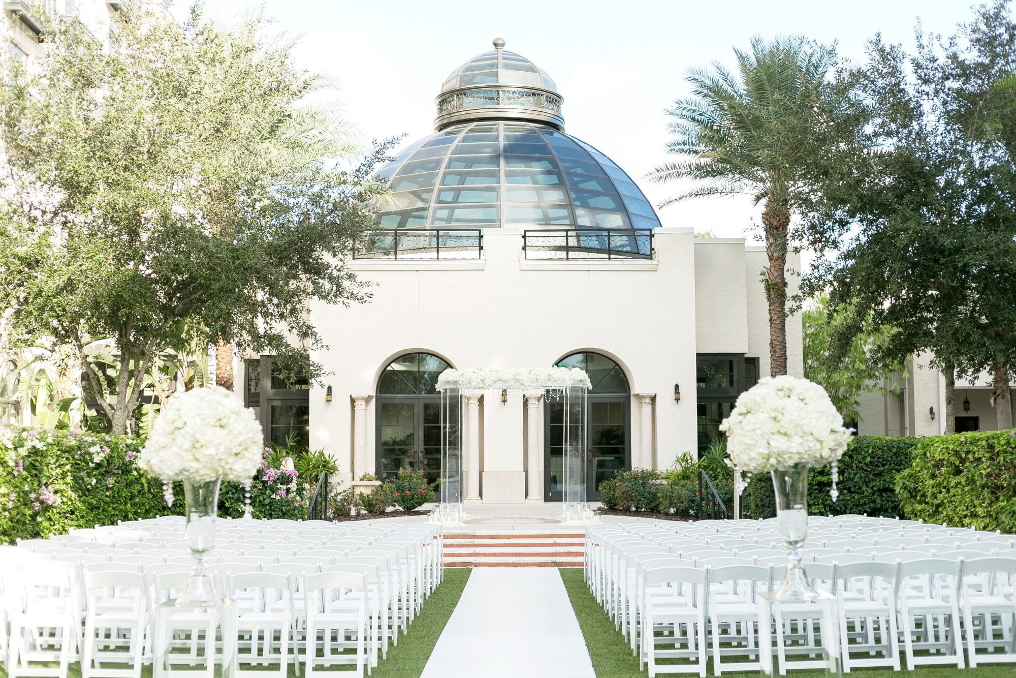 The Alfond Inn - outdoor ceremony in front of glass-domed building