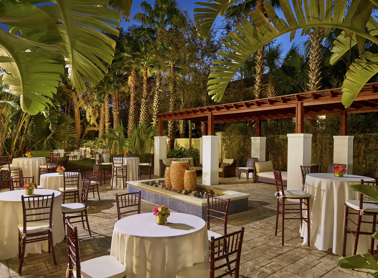 Westin Lake Mary - outdoor tropical reception space with pergola