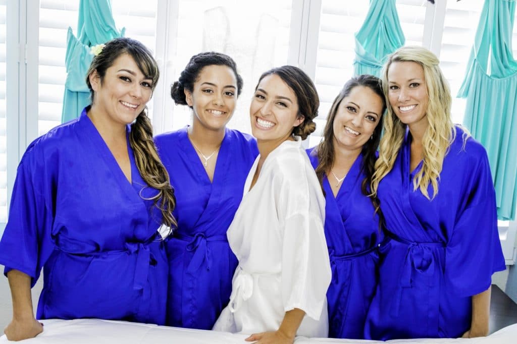 With This Ring - bridal party in satin robes