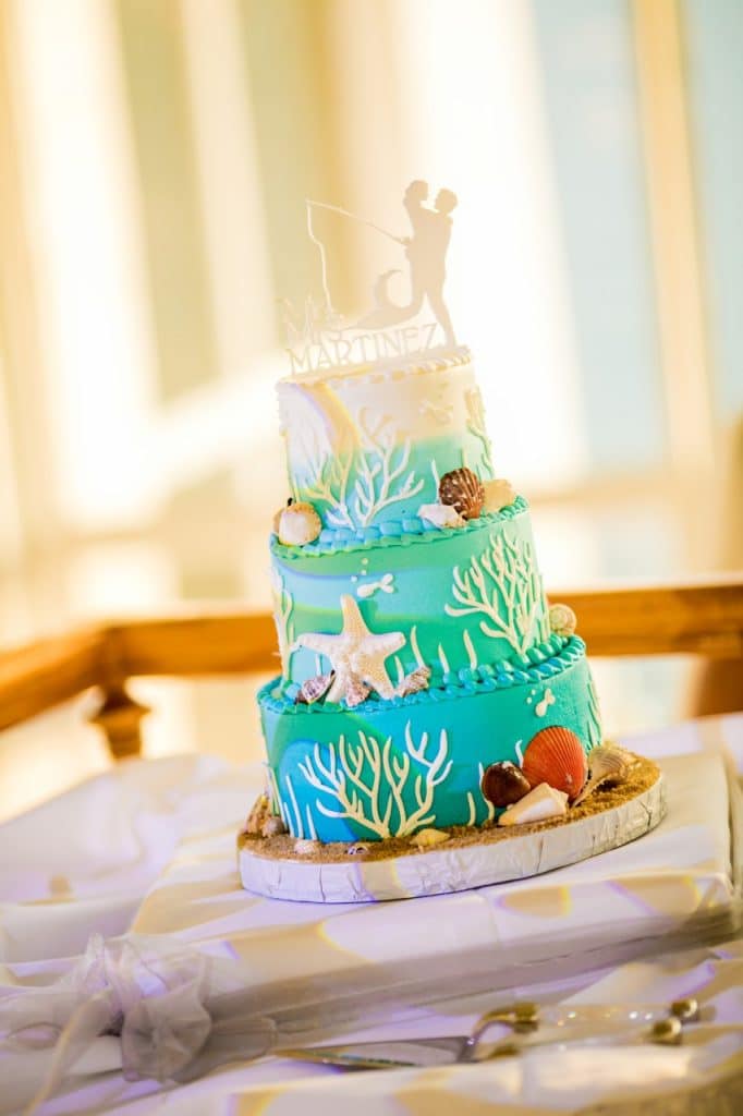With This Ring - beach themed wedding cake