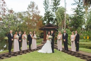Estate on the Halifax - Bridal party group picture outdoors on train tracks