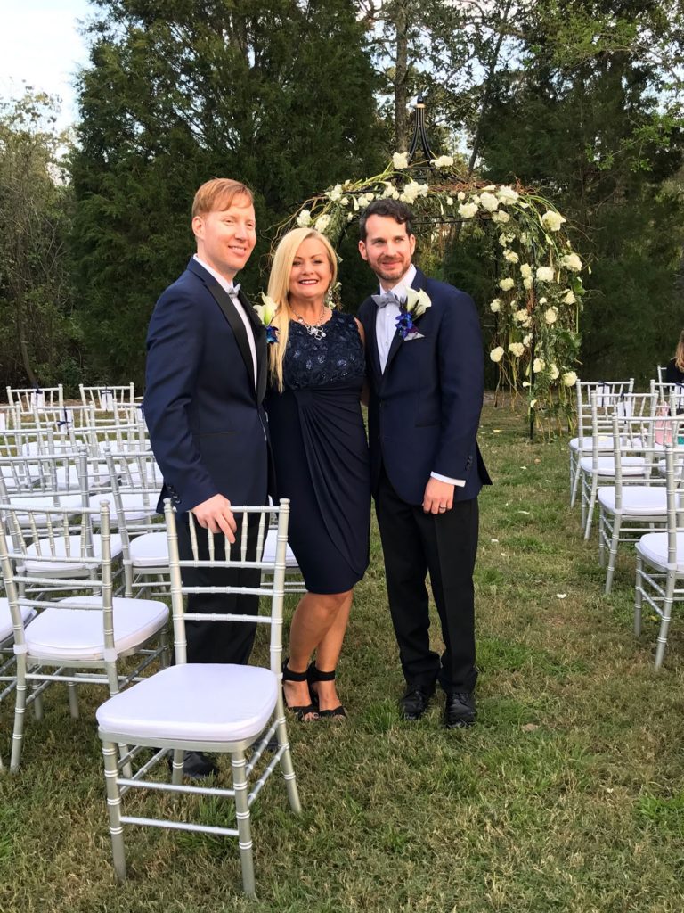 grooms smiling with Hearts & Souls Officiant an Orlando Wedding Officiant