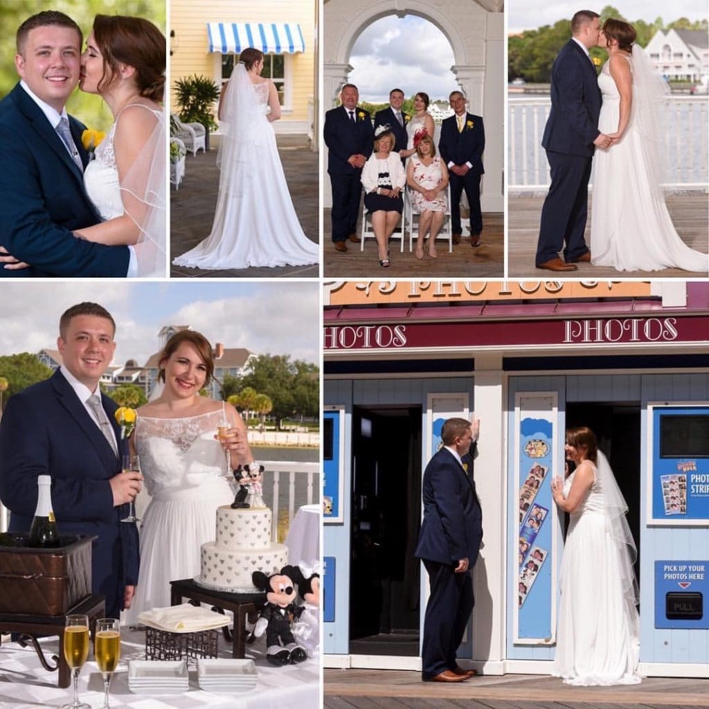 collage of wedding photos that Hearts & Souls Officiant an Orlando Wedding Officiant performed ceremony at