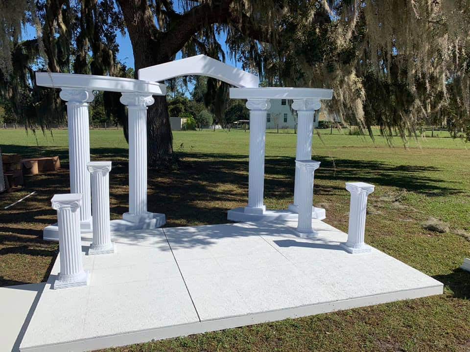 I Rent Everything - column archway for wedding ceremony