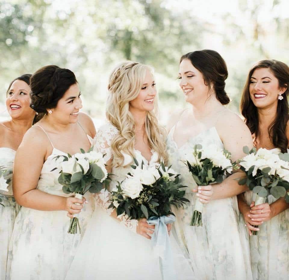 group of brides at photoshoot