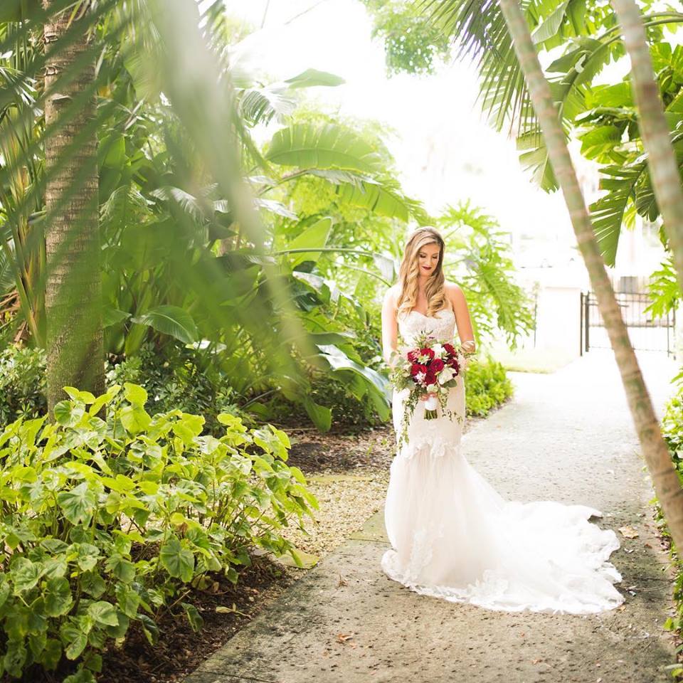 That First Moment - bride in tropical setting