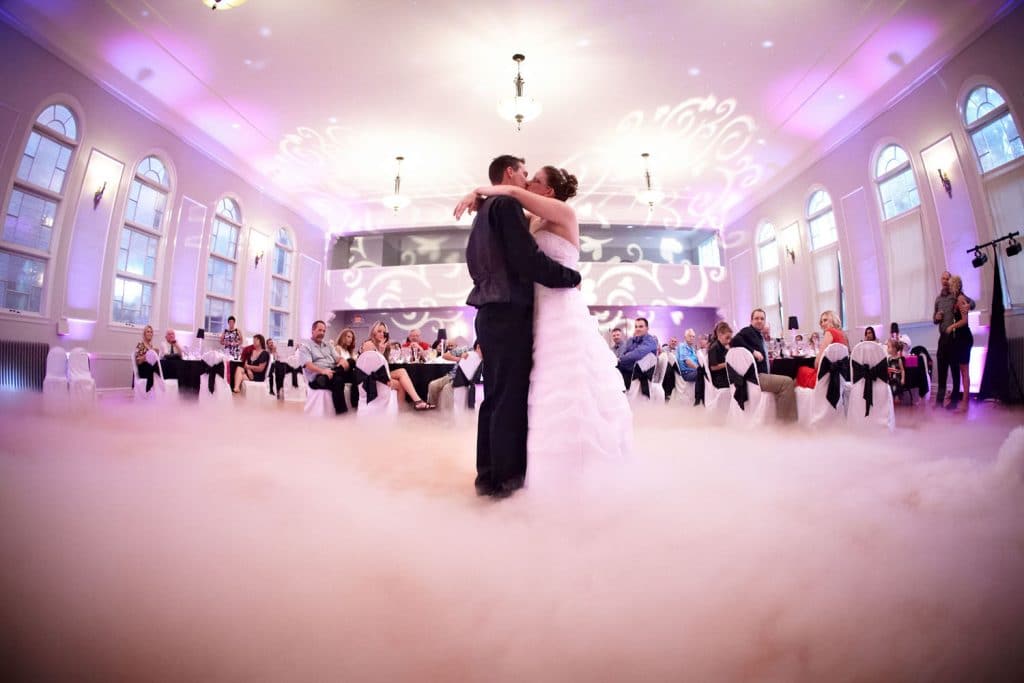 iRock Your Party - bride and groom dancing on a cloud