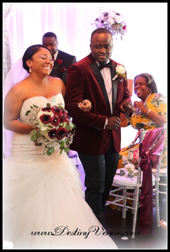 Destiny Event Venue - bride and groom entering reception hall