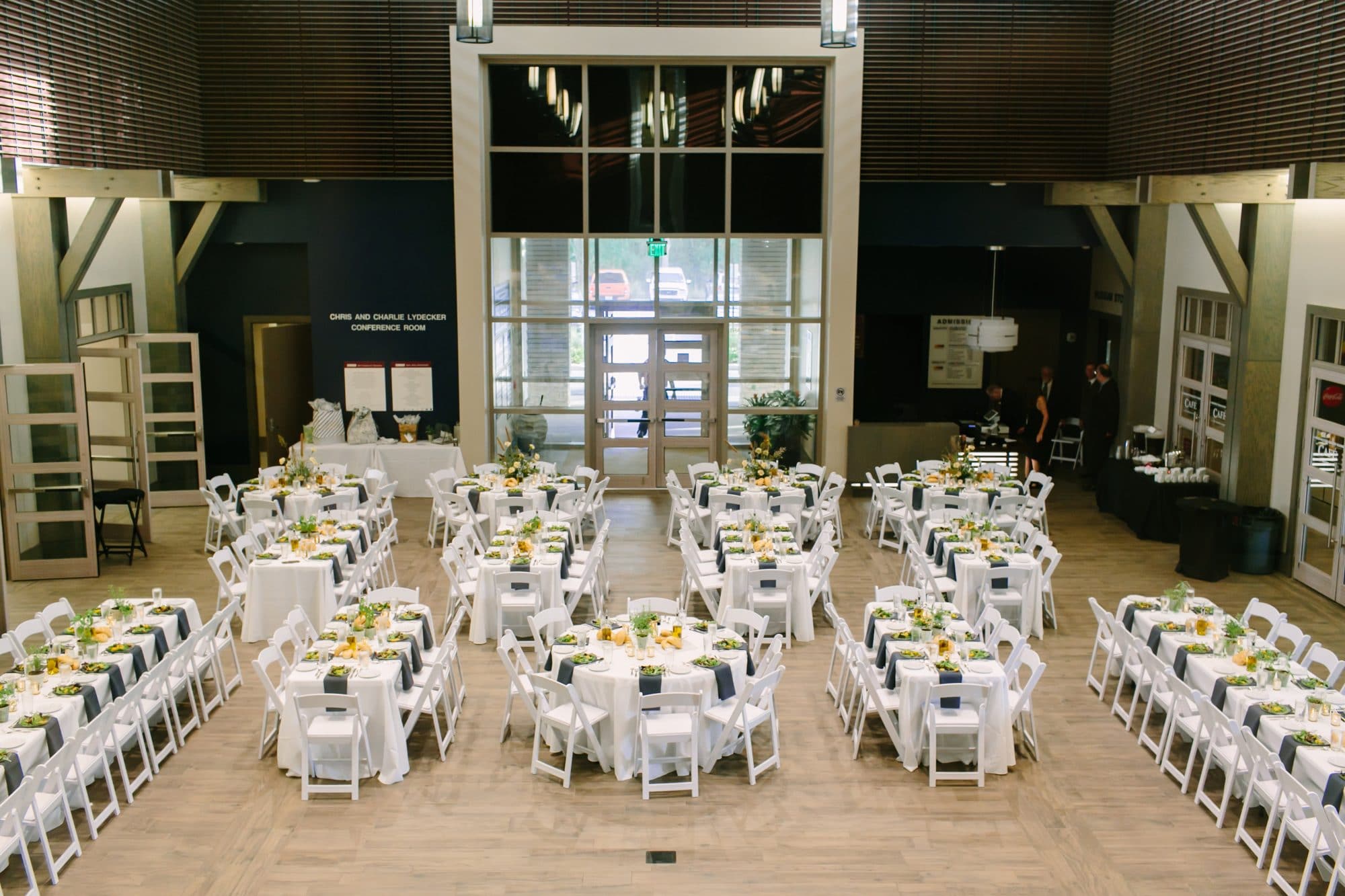 Museum of Arts and Sciences - wedding reception set up in modern ballroom