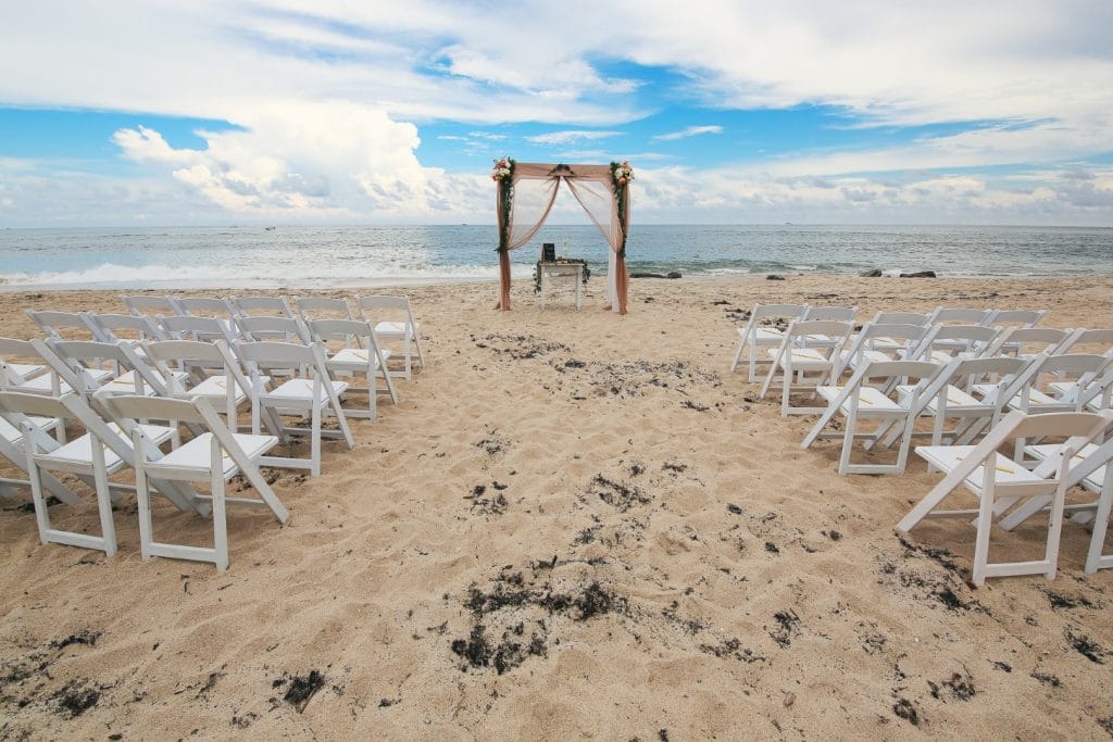 Live-Love-Laugh-Events-Wedding ceremony spot on the beach with the ocean in the background
