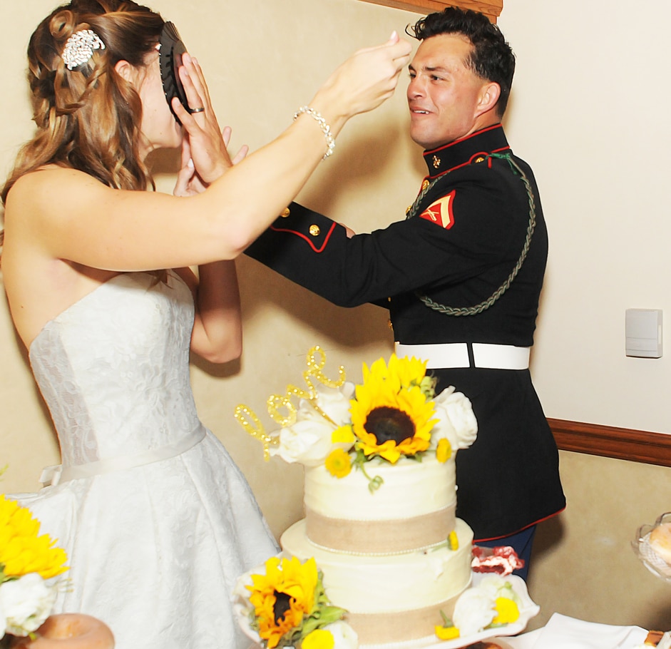 Blue Blazers Entertainment - groom smashing cake into bride's face