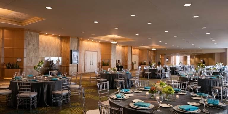 Hyatt-Regency-Orlando-Intnl-Airport-Reception and buffet tables set up.