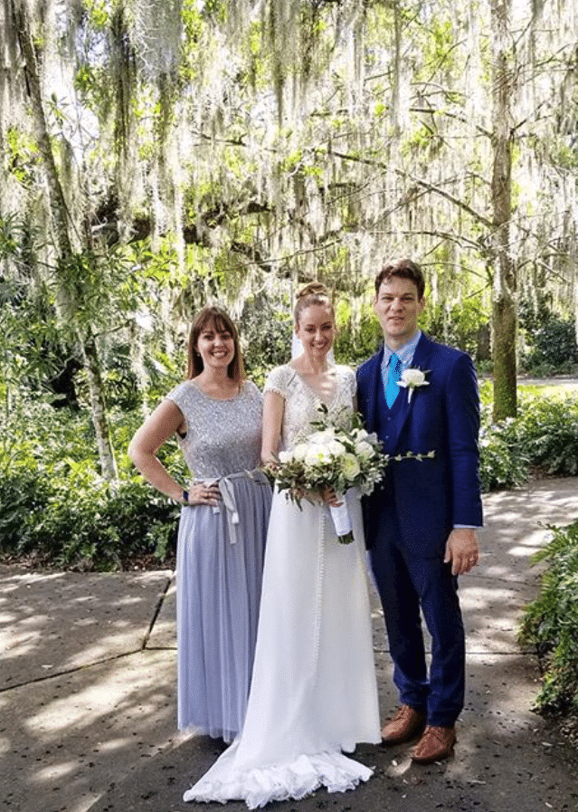Ceremonies By Catherine - Wedding officiant with newlyweds in gorgeous wooded area