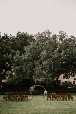 outdoor wedding ceremony area at Rollins College
