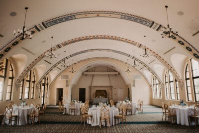 wedding reception area at Rollins College