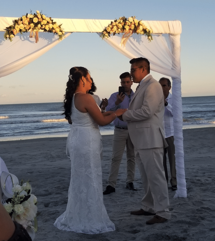Ceremonies by Catherine - Bride & Groom on the beach getting married