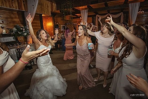 Xclusive-Deejays-bride and bridesmaids dancing
