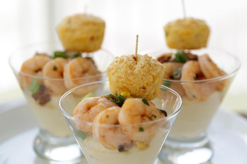 Arthur's Creative Events and Catering - shrimp and grits in a glass