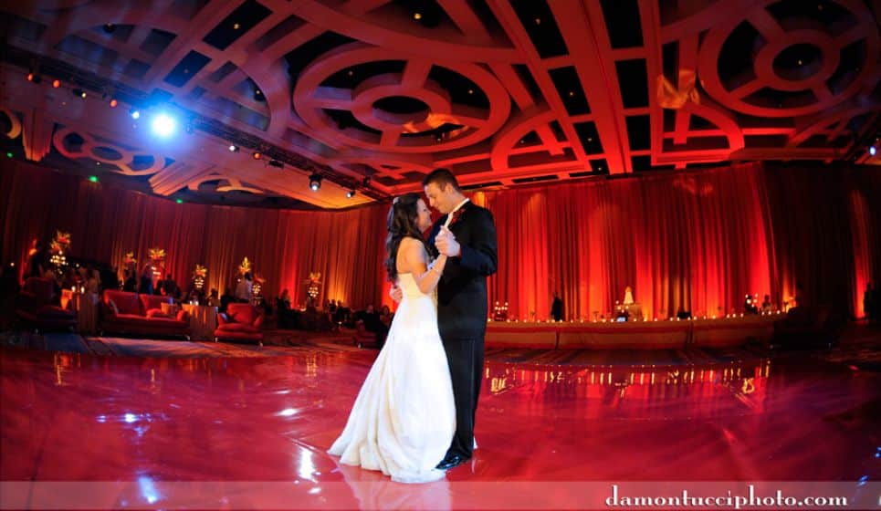 Atomic Entertainment - bride and groom dancing in ballroom