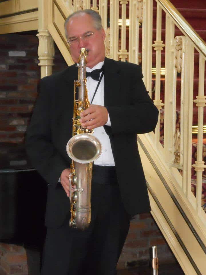 saxophone player at wedding serenade