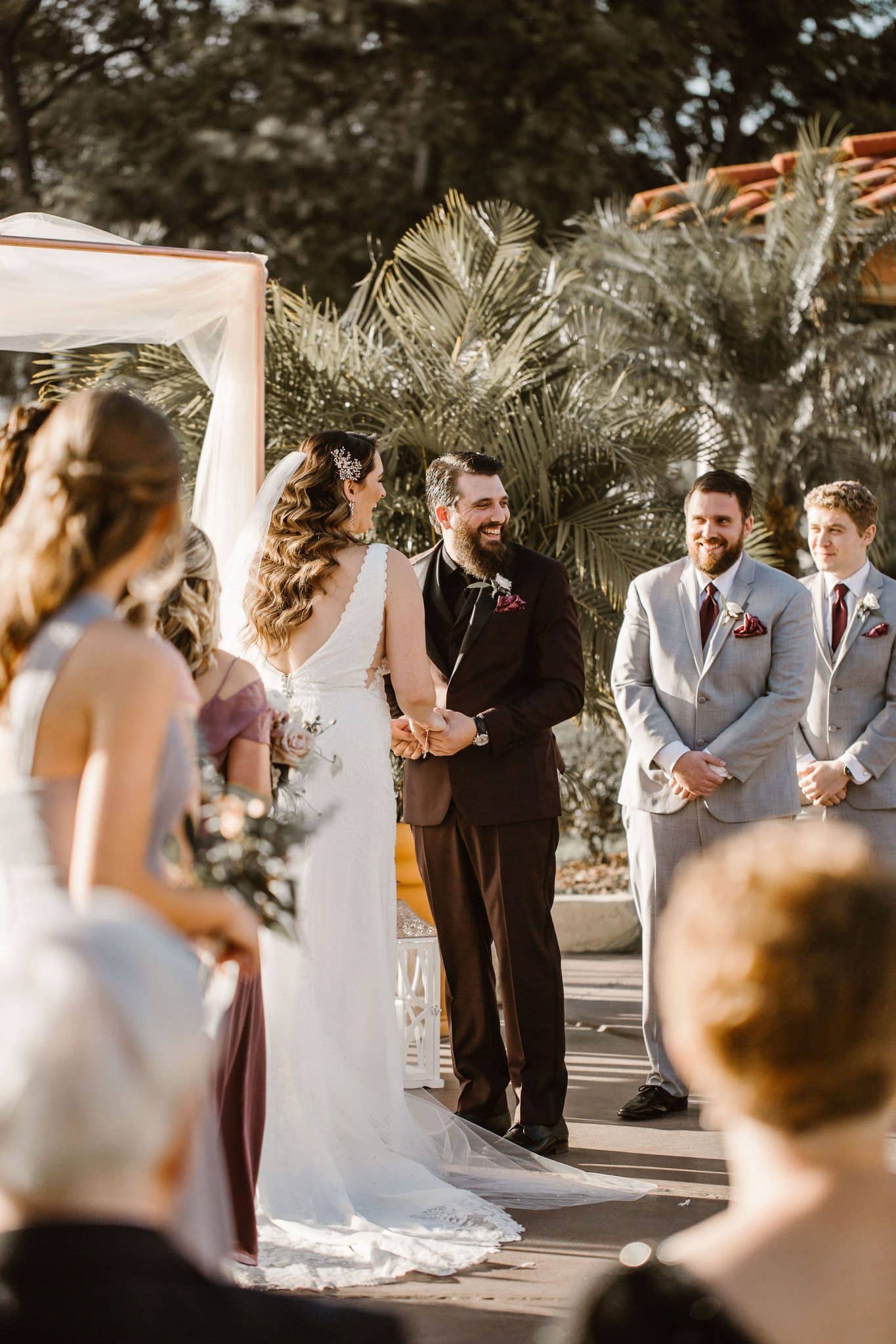 Wedding ceremony at a Spanish style wedding venue in Florida