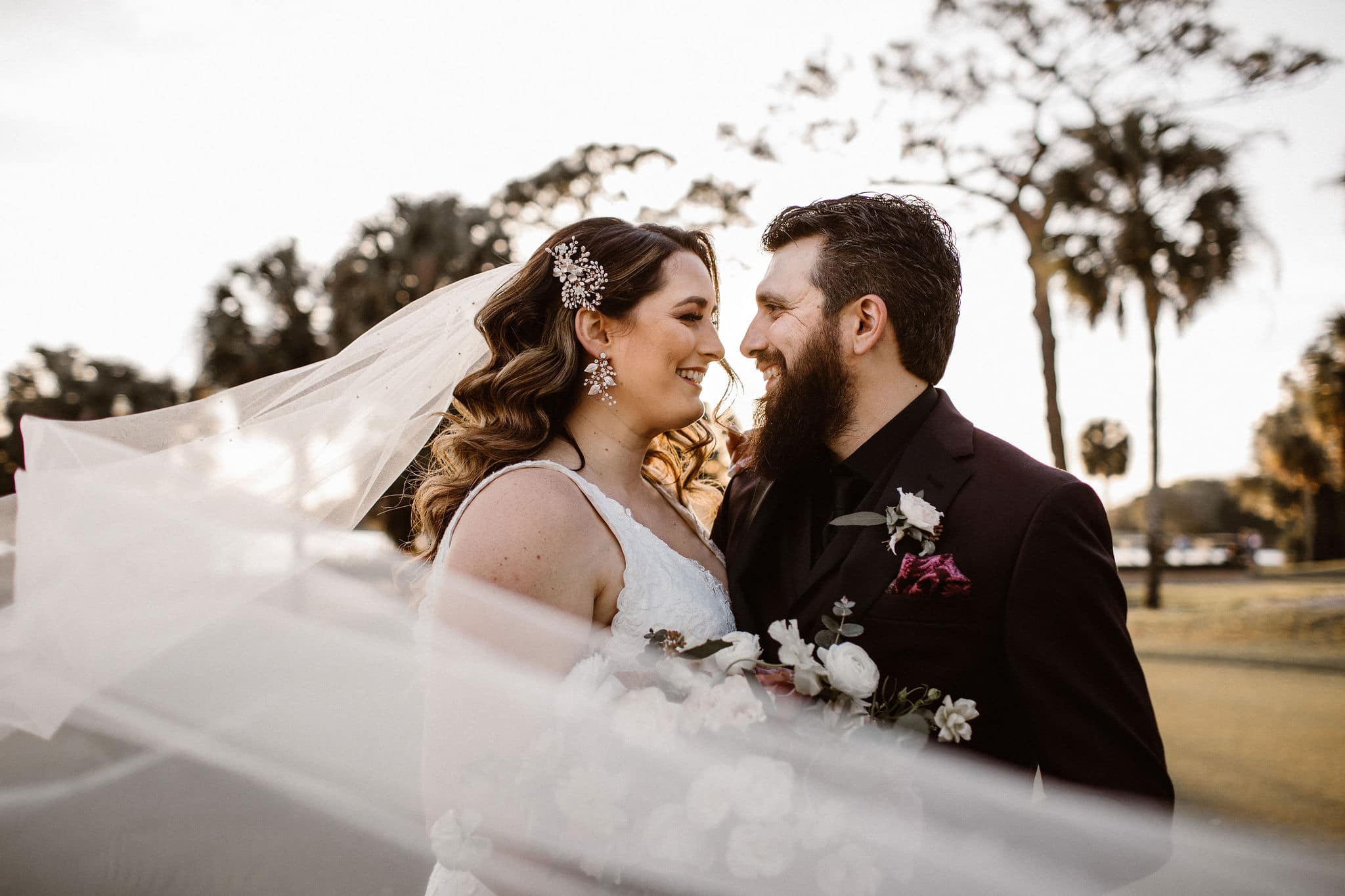 bride and groom at mission inn wedding