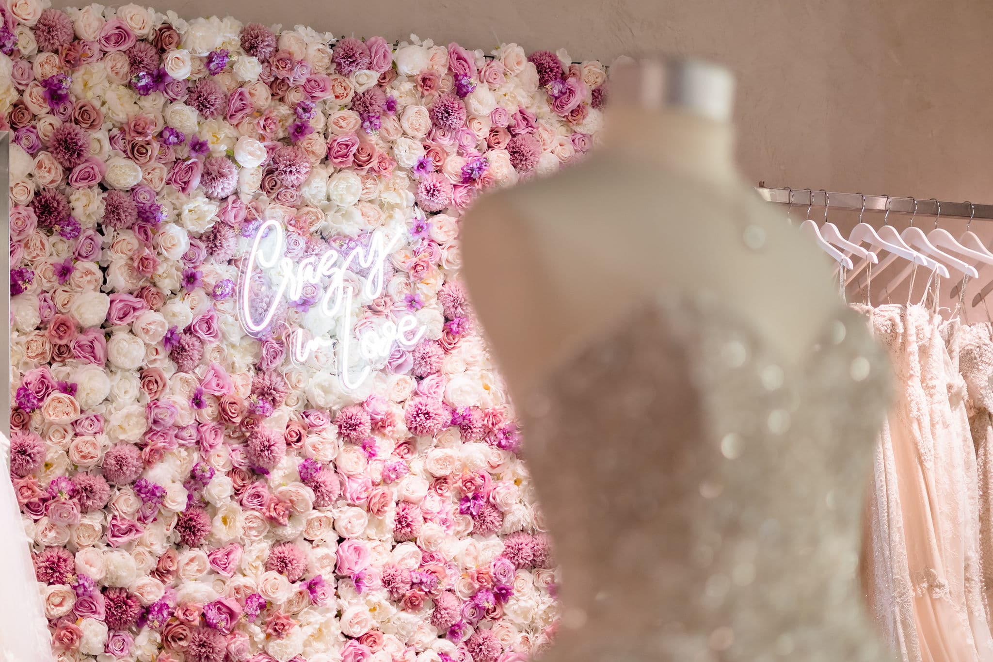 orlando flower walls pink rose backdrop at solutions bridal