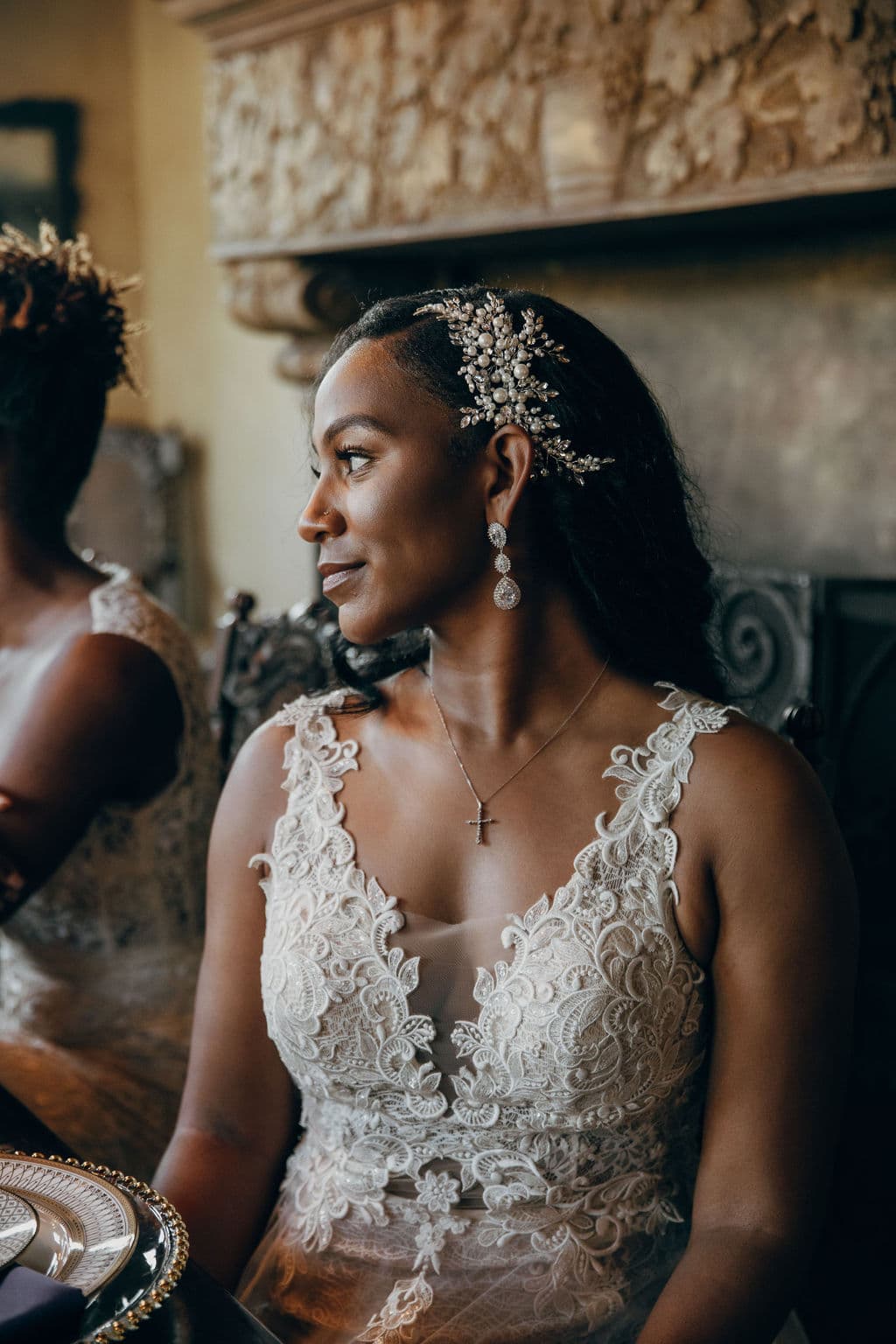 howey mansion black bride in wedding dress from photoshoot with Wedding Vendors that Celebrate Diversity