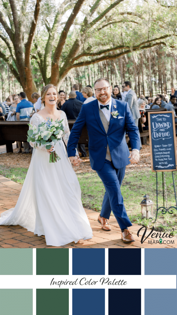 Helpful Guidelines To Make Choosing Wedding Colors Easy 16 - Choosing Wedding Colors - the Easy Way outdoor wedding using color palette with various shades of blue and green