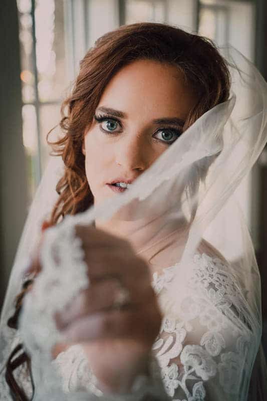 bride with professional hair and makeup
