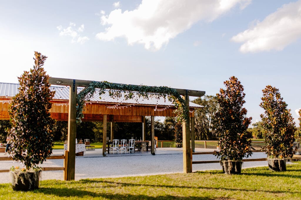 outdoor barn style wedding reception