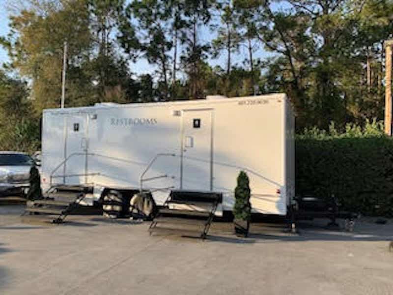 portable trailer for restrooms for rent from Luxe Flush