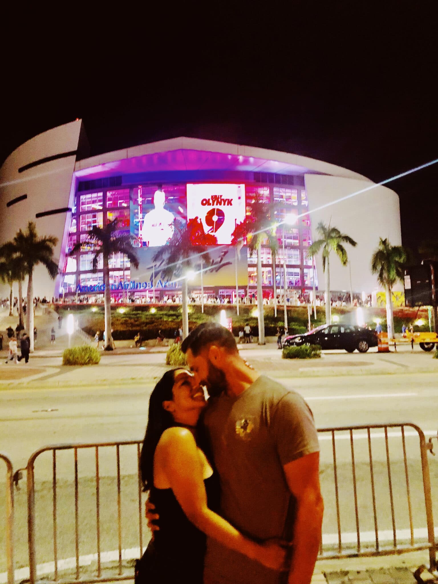 Couple embrace Orlando Arena