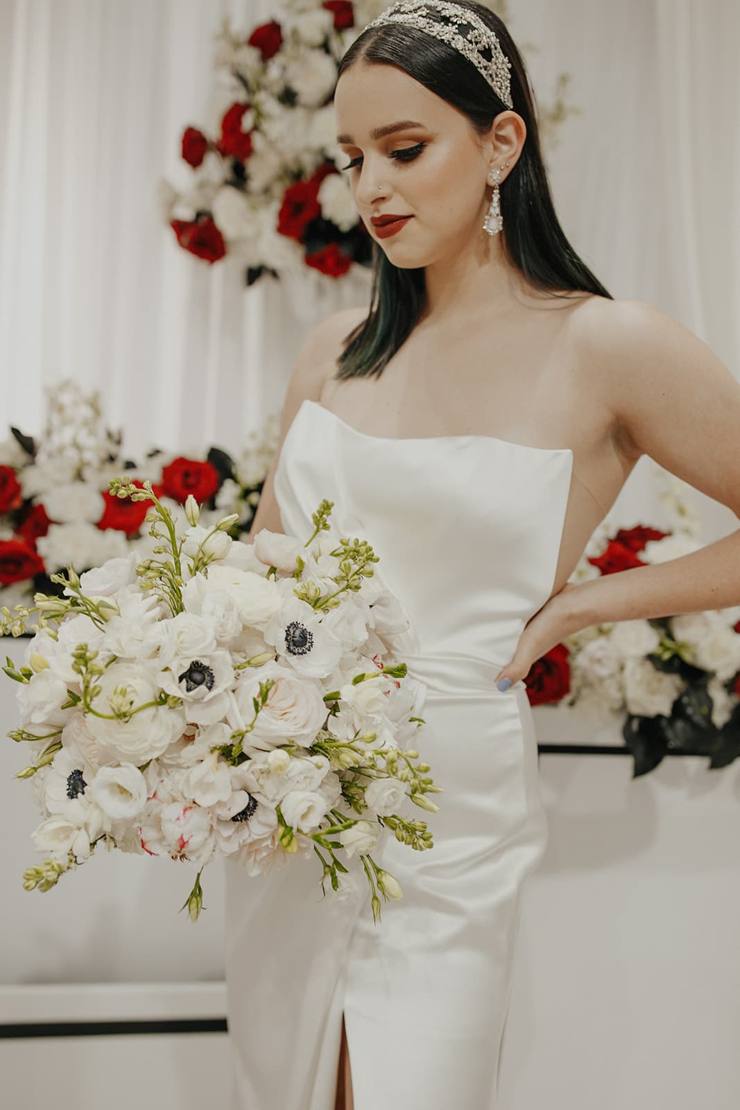 wedding headpiece and floral