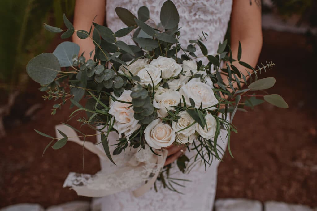 Bridal bouquet with greenery