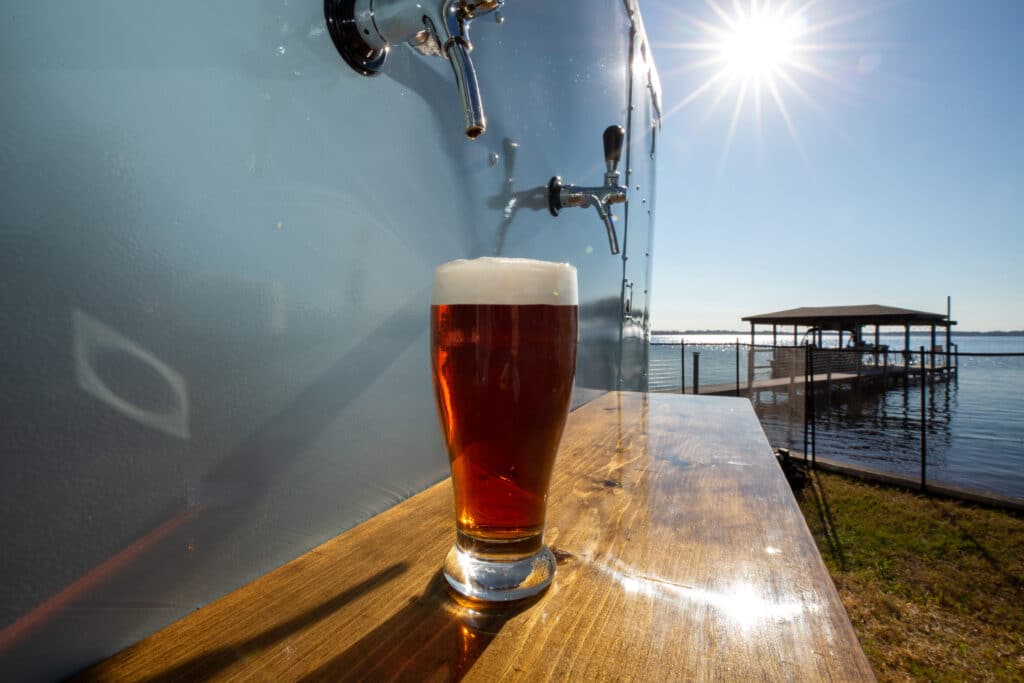 Beer on tap at the lake