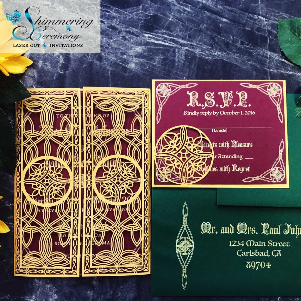 RSVP card and invitation by Shimmering Ceremony